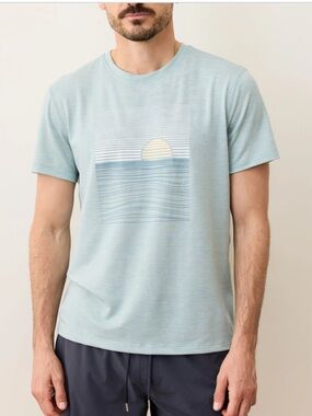 Marine‎ Layer Air Crew Graphic Tee Sunset Blue L/XL